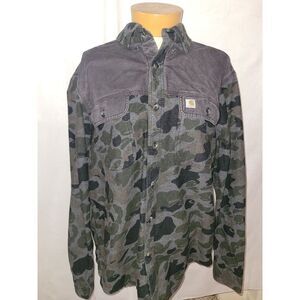 Carharrt Camoflouge Mens Medium Button Up Longsleeve Shirt CB5/2